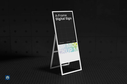 A-Frame Digital Sign Board Mockup