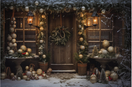 Enchanting Rustic christmas entrance, a Holiday Photo by Ylivdesign