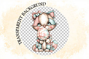 Whimsical Summer Cat Clipart, an Animal Illustration by SVGArt (Thumbnail 6 of 9)