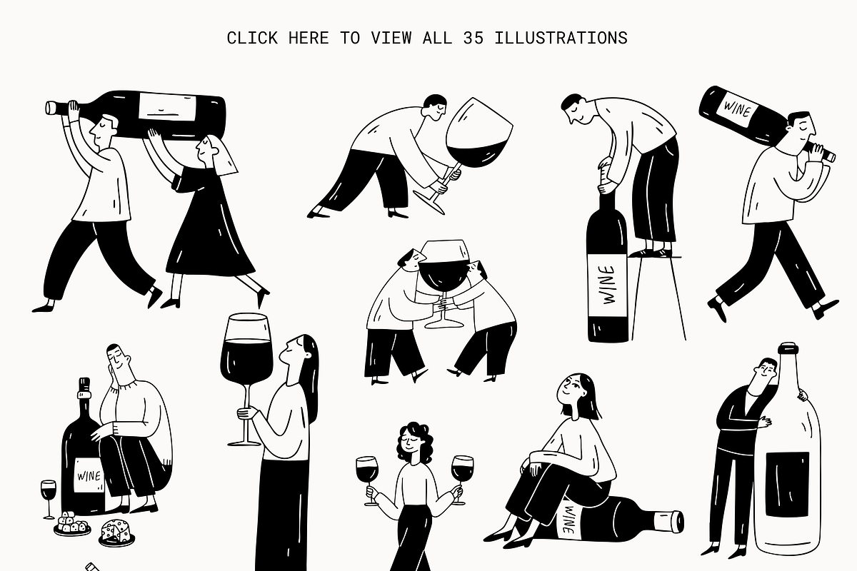 Lové Wine: Fun Drink People, a Food Illustration by Veyla (Photo 3 of 17)