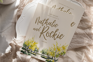 Rustic Landscape Wedding Invitation, an Invitation Template by kin9candra