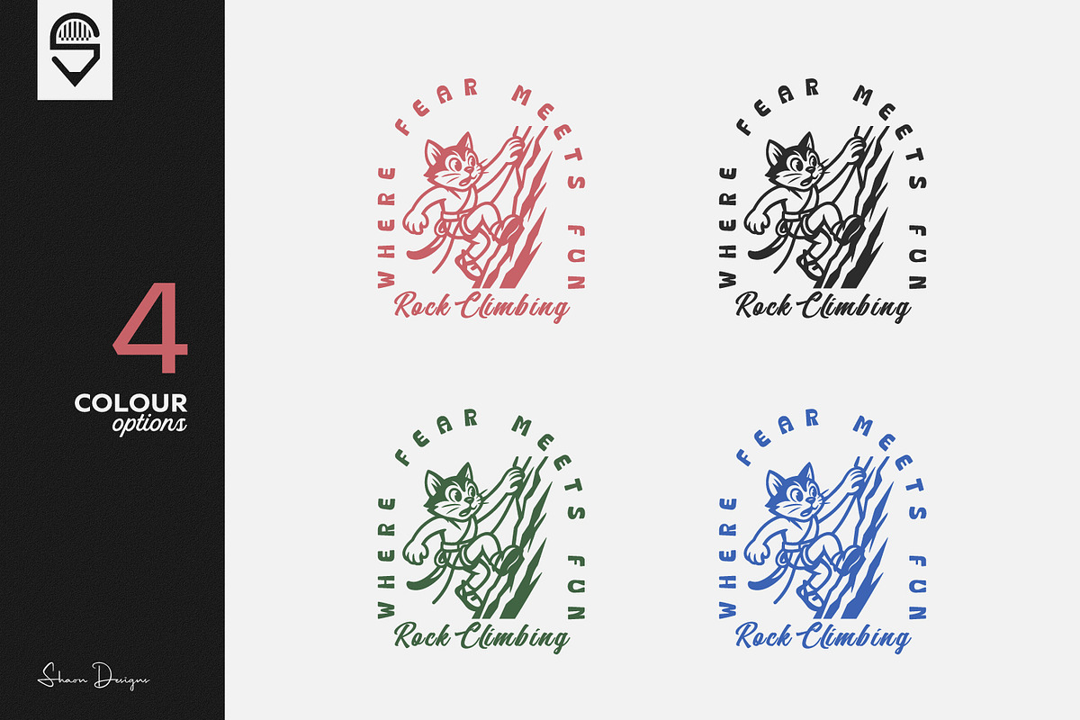 Cute Rock Climbing Cat T-shirt, a Graphic by shaondesigns (Photo 2 of 5)
