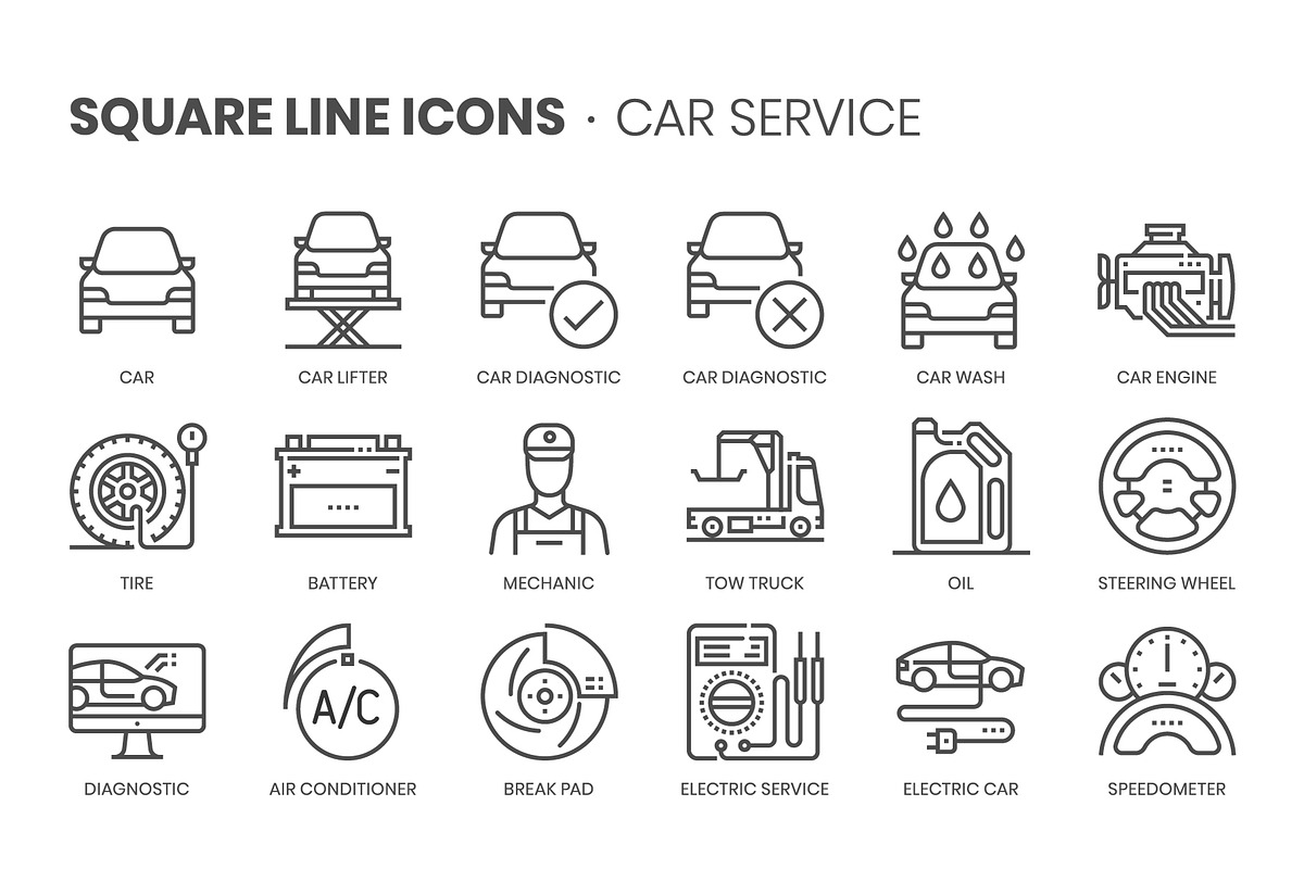 Square line icons, an Outline Icon by Howcolour (Photo 59 of 85)