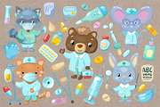 Cute Animal Doctor Character Clipart, an Animal Illustration by RabbitAndPencil (Thumbnail 2 of 4)