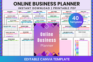 Printable Online Business Planner, a Stationery Template by Shumaya