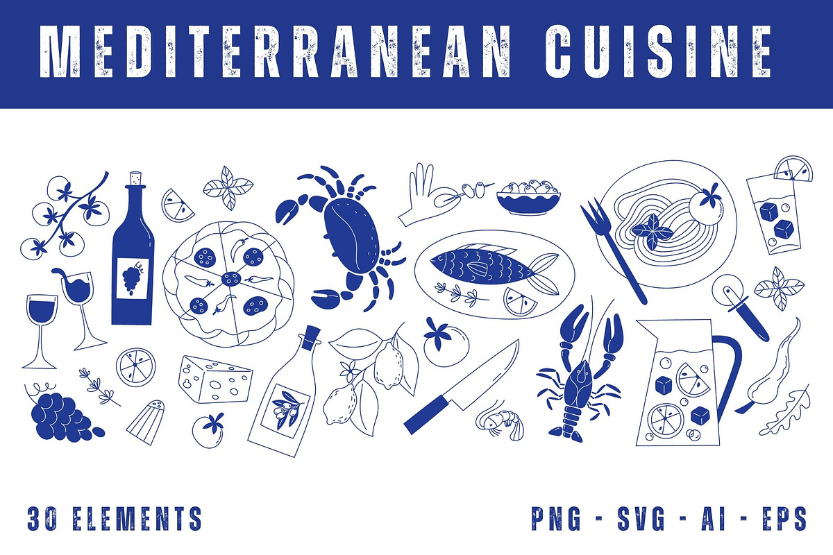 Mediterranean Cuisine, a Food Illustration by YuskinKot (Photo 2 of 6)