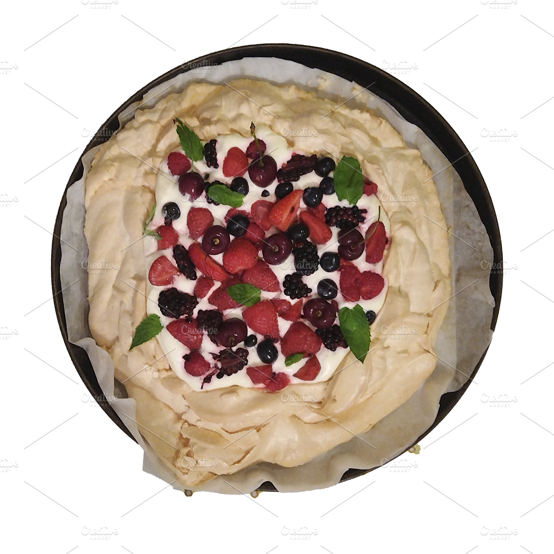Cake topped with a variety of fresh berries, a Food & Drink Photo by DanFLCreativo
