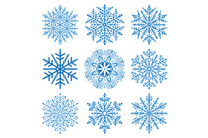 Set Of Vector Snowflakes