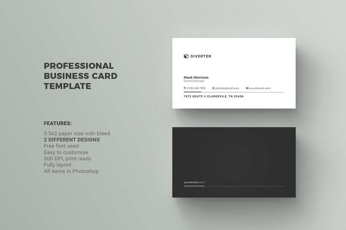 Business Card, a Business Card Template by Diverter (Photo 2 of 3)