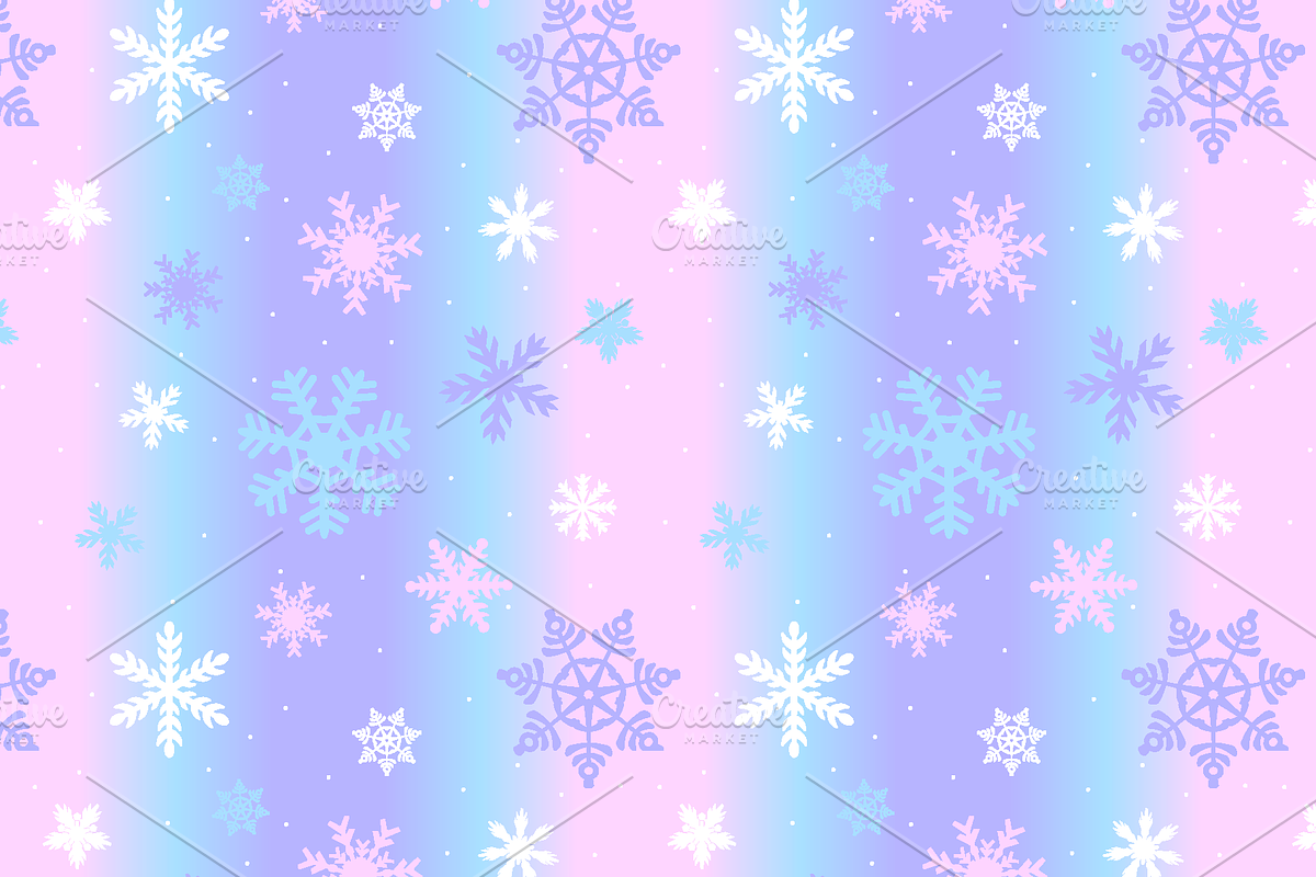 Pink Purple Blue snowflake pattern, a Pattern Graphic by Queen of Infographics (Photo 2 of 2)
