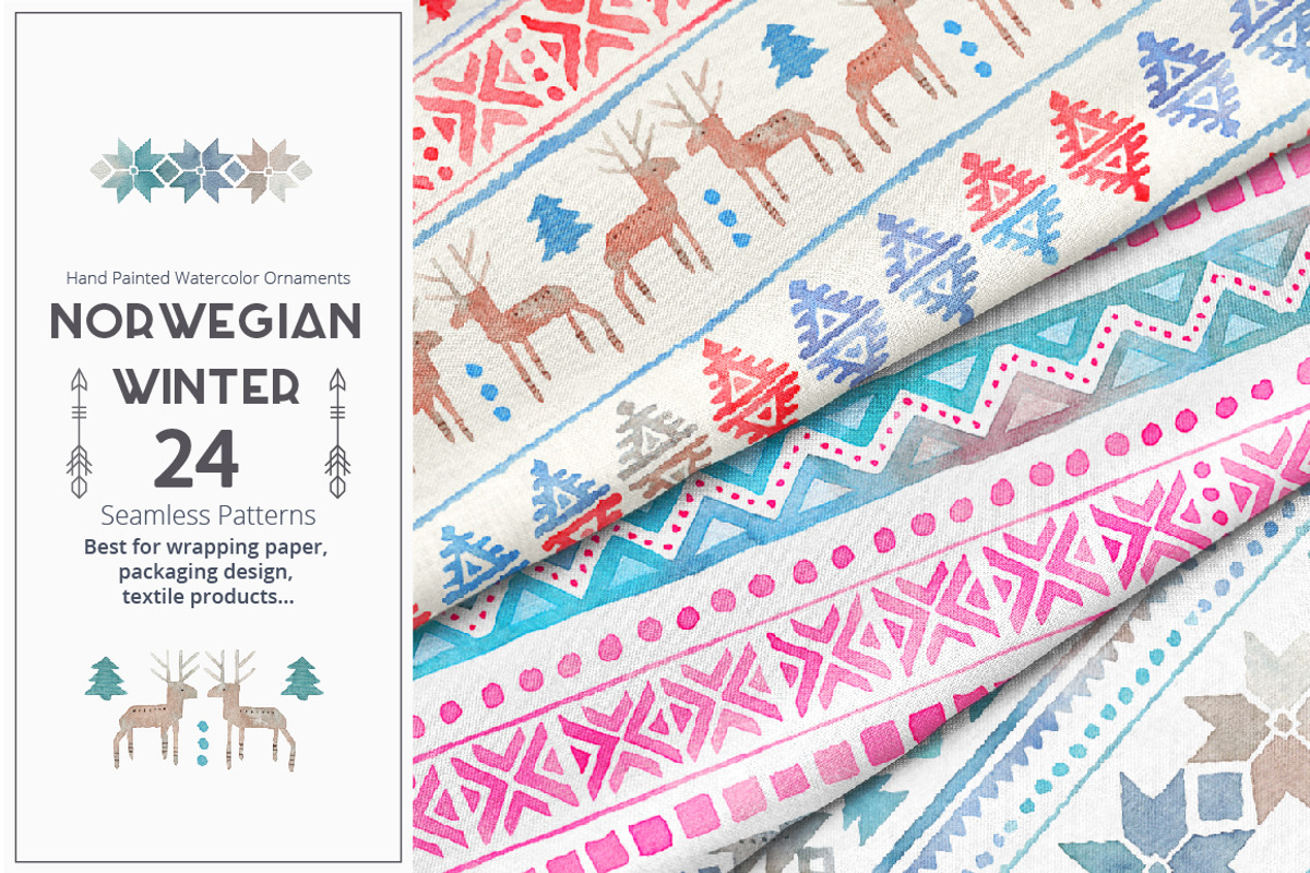 Norwegian Winter - Seamless Patterns, a Pattern Graphic by Lumitar (Photo 2 of 5)