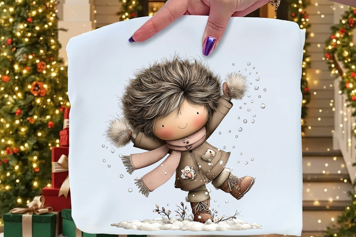 Whimsical Winter Kids Clipart, an Illustration by Craft Nest (Photo 6 of 11)
