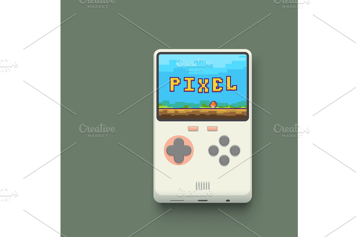 a retro portable game console bright, a Technology Illustration by IfH