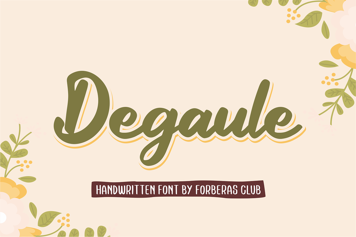 Degaule | Handwritten Font, a Script Font by Forberas Club (Photo 1 of 7)