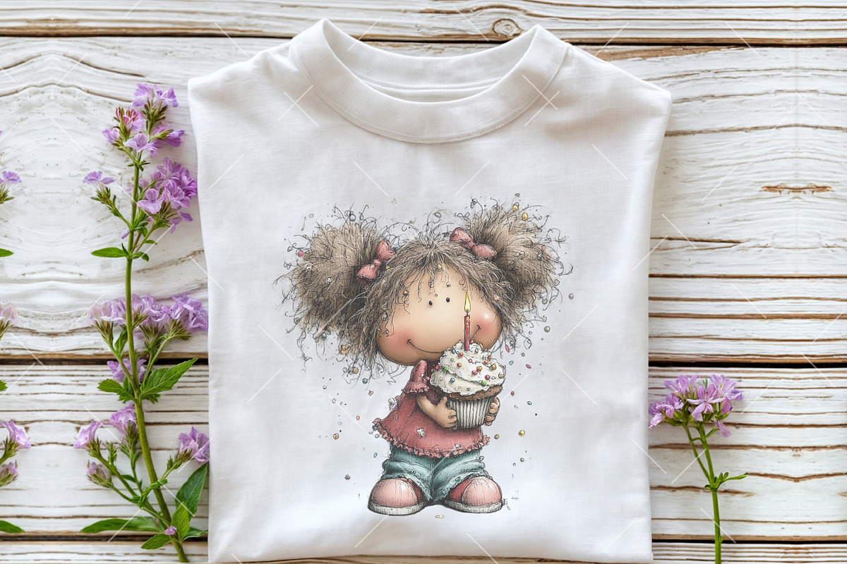 Whimsical Birthday Girl Clipart, an Illustration by OK Design (Photo 6 of 6)