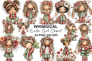 Whimsical Easter Girl Clipart, an Illustration by CraftArtStudio (Thumbnail 1 of 6)