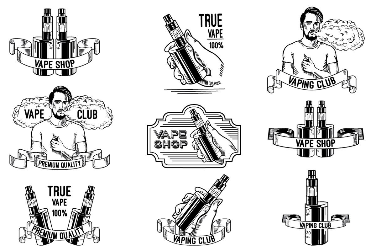 Vape shop logo, labels templates, a Branding & Logo Template by Art Loft (Photo 4 of 4)