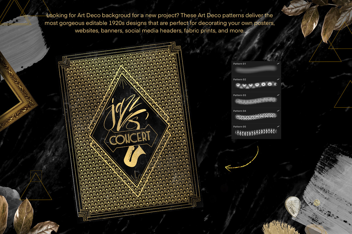 Art Deco Creator Kit, a Brush Add-On by Letter Elfa Studio (Photo 8 of 13)