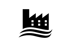 factory ocean flat modern logo, a Branding & Logo Template by devastd