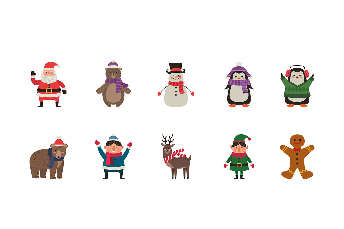 Christmas Character Illustration Set, a Templates & Theme by studiogstock (Photo 2 of 2)