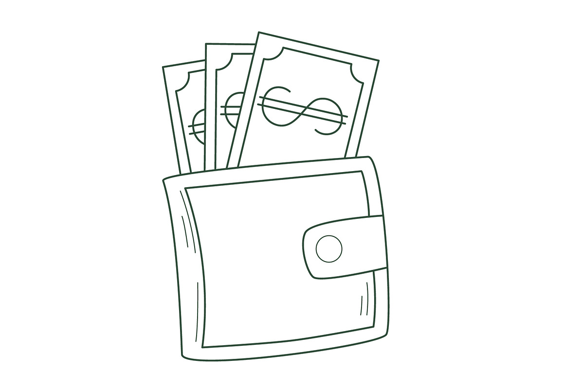Line illustrations on theme of cash, a Finance Illustration by Tati_Kli (Photo 3 of 4)