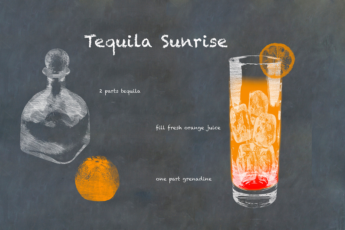 Classic Cocktail Chalkboard Sketches, an Object Illustration by karenfoleyphoto (Photo 27 of 30)