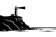 Lighthouse Coastal Cliff Silhouette, a Graphic by hafijul (Thumbnail 2 of 15)