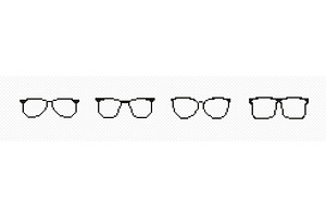 Pixel glasses with black frames set, an Object Illustration by skripnikbb