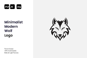 Minimalist Modern Wolf Logo, a Branding & Logo Template by Luxury Logos