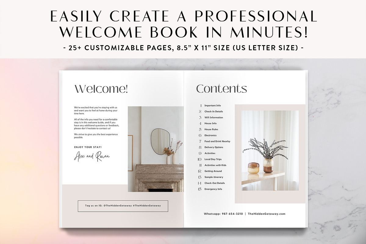 Airbnb ShortTerm Rental Welcome Book, a Print Template by Kin Studio (Photo 4 of 9)