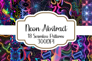 Neon Abstract Seamless Patterns, a Pattern Graphic by PrintablesByFranklyn