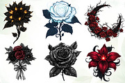 Dark Moody Gothic Flower, an Illustration by CreationArt (Thumbnail 2 of 4)