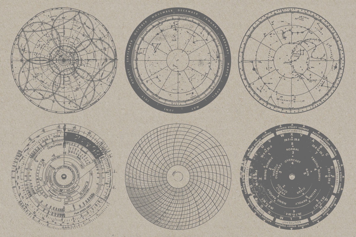 Vintage Charts - 12 Vectors & PNGs, an Object Graphic by Offset (Photo 3 of 5)