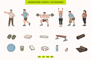 Modern Gym Scene Creator, an Illustration by MEANDSTUDIO (Thumbnail 4 of 5)