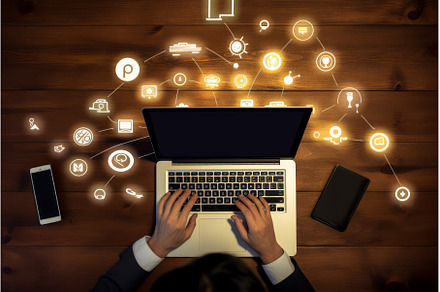 Business innovation laptop concept, a Technology Photo by Ylivdesign