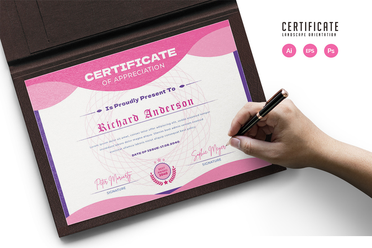 579. Modern Certificate Template, a Stationery Template by CreativeRezwan (Photo 1 of 3)