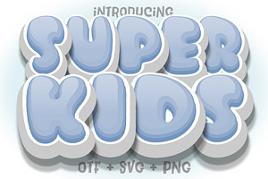 Super Kids - Bubble font - Blue
