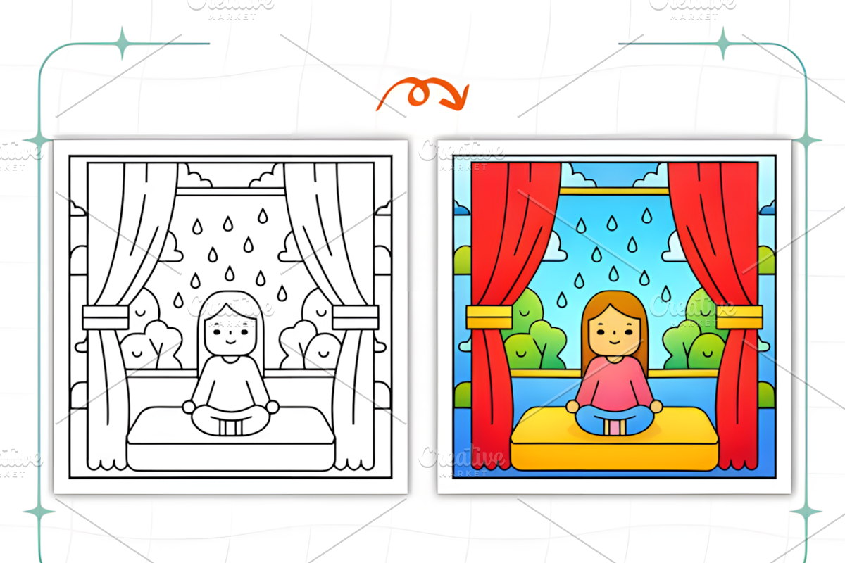 Comfy Cozy Routine Coloring Pages, a Decorative Illustration by Ink Gallery (Photo 4 of 9)