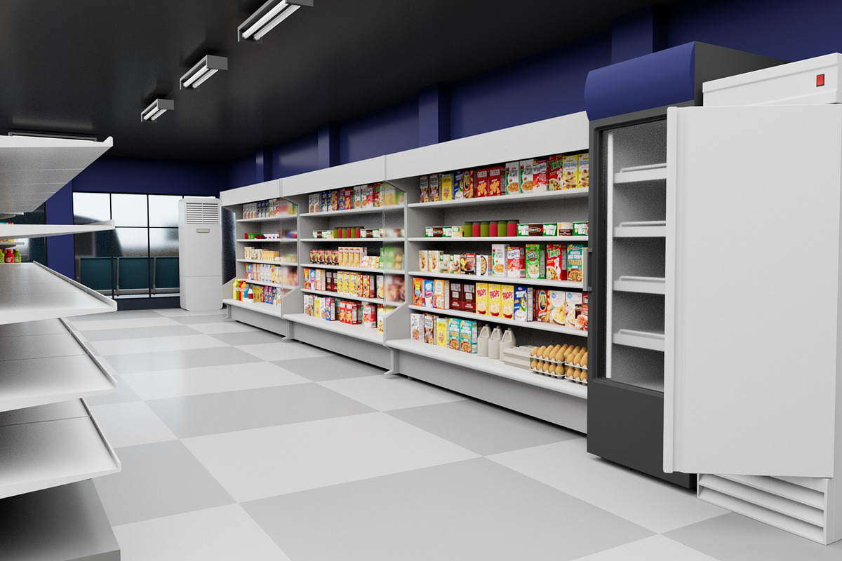 City Supermarket Building Interior, an Architecture 3D Model by multimedia4ds (Photo 5 of 24)