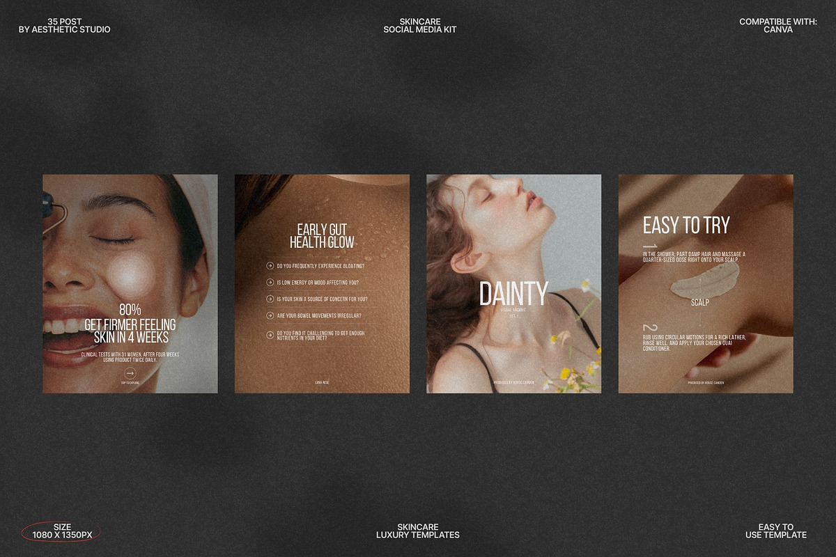 Modern Canva Skincare Post Set preview 6