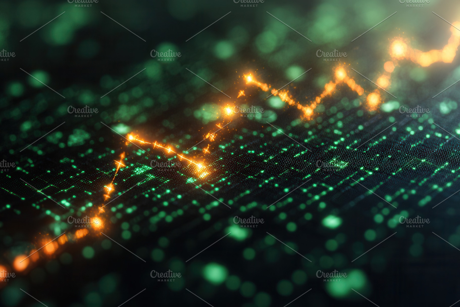 Digital growth chart depicting finan, a Photo by Tanuart