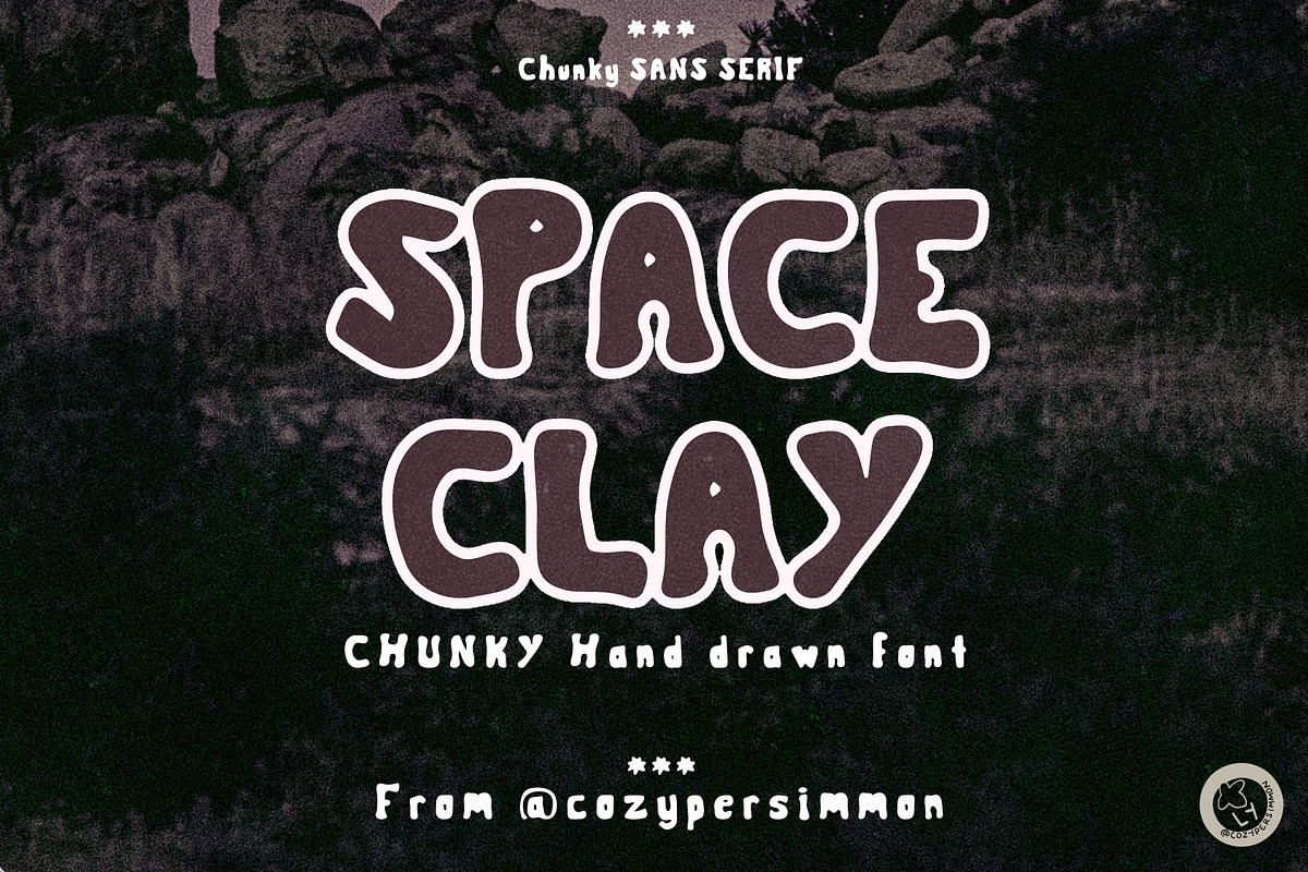 Space Clay - Chunky Display Font, a Slab Serif Font by CozyPersimmon (Photo 1 of 5)