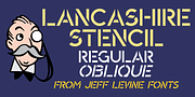 Lancashire Stencil JNL, a Font by Jeff Levine Fonts (Thumbnail 1 of 5)