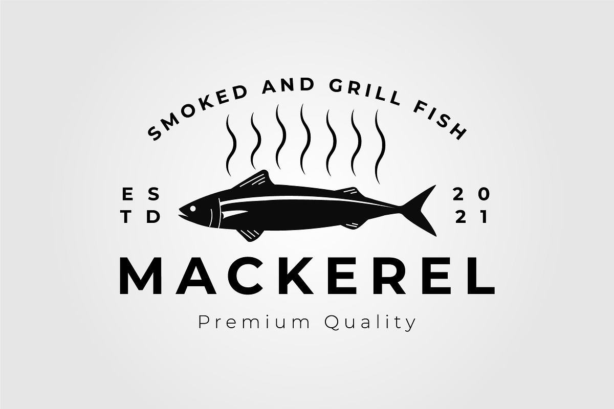 grilled seafood mackerel fish logo, an Animal Illustration by Rizkaarishandy_shop (Photo 2 of 2)