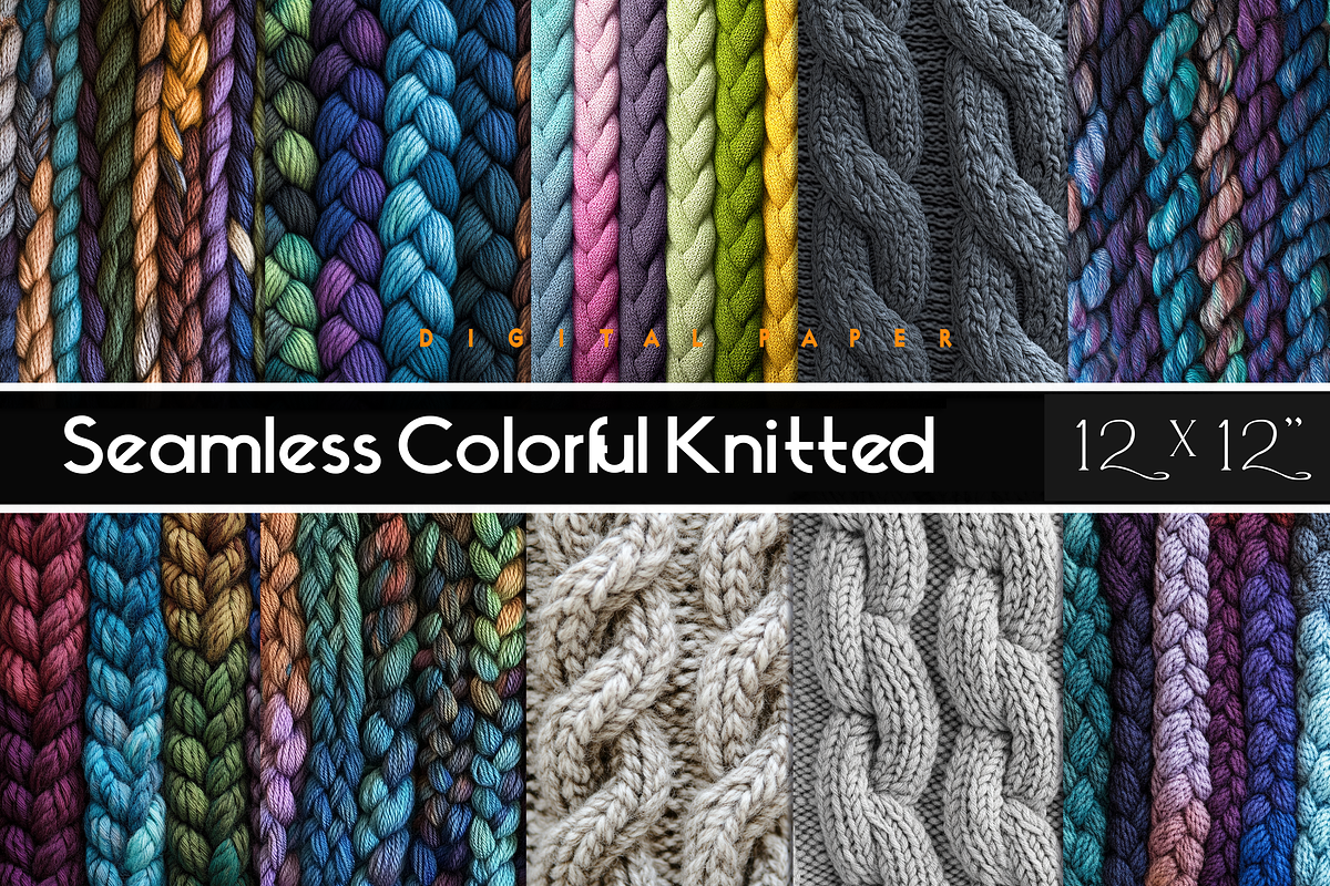 Seamless Colorful Knitted Page, a Pattern Graphic by Printable Treasure (Photo 1 of 5)