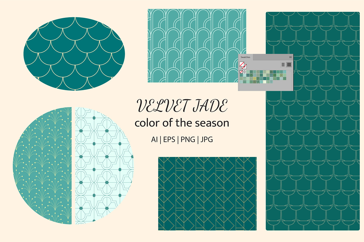 Art Deco 50 Patterns. Velvet Jade, a Pattern Graphic by GapArt (Photo 3 of 8)