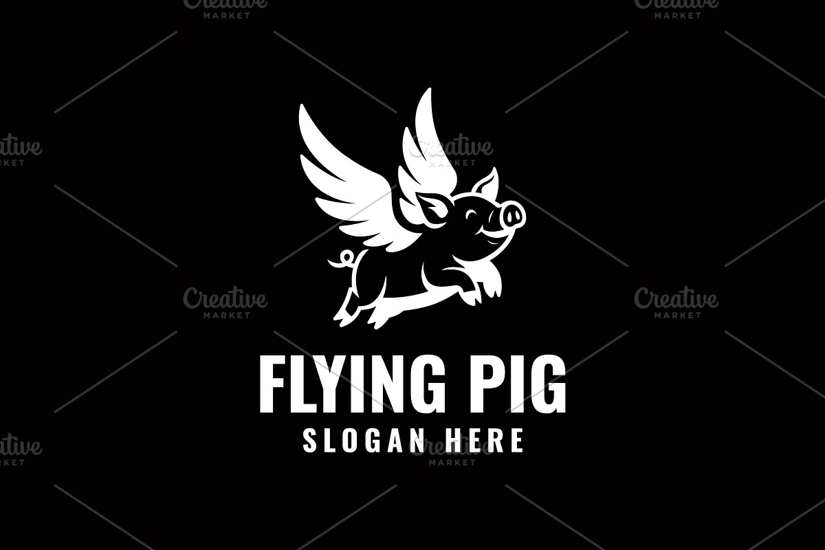 Flying Pig Logo, a Branding & Logo Template by Pixes (Photo 3 of 3)