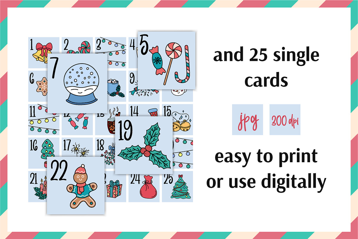 Christmas Advent Calendar for kids, a Card Template by AnnaViolet_store (Photo 3 of 11)