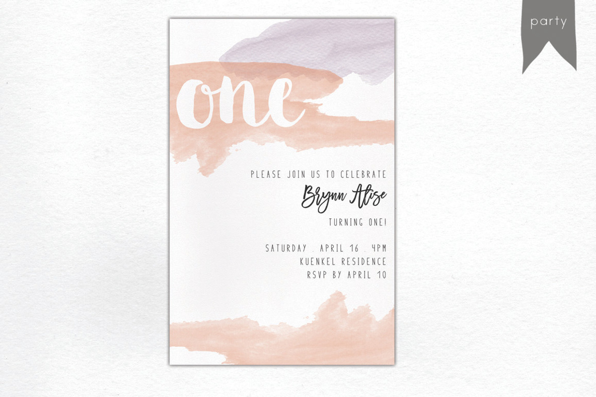 BIRTHDAY | watercolor invitation, an Invitation Template by Love Designs Co. (Photo 1 of 3)