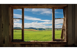 rustic barn window ai generated, an Architecture Photo by pikepicture